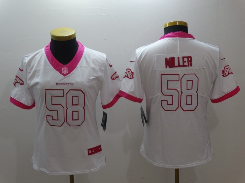 Women White Pink Limited Rush jerseys-129